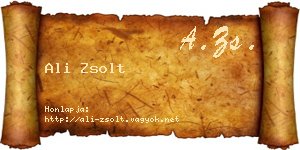 Ali Zsolt névjegykártya