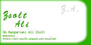 zsolt ali business card